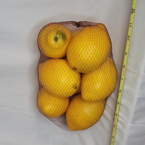 Fake lemons set of 8 summer home decor faux fruit food yellow realistic - Picture 6 of 9